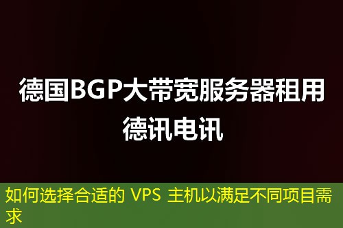如何選擇合適的 VPS 主機(jī)以滿足不同項目需求